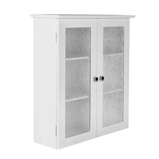 Teamson Home Connor 22 in. W Wall Cabinet with 2 Glass Doors in White ELG-581