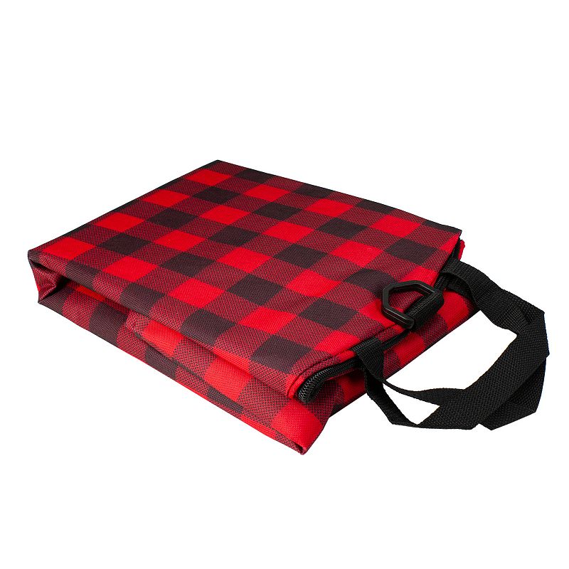 30 Heavy Duty Red and Black Plaid Christmas Wreath Storage Bag with Handles