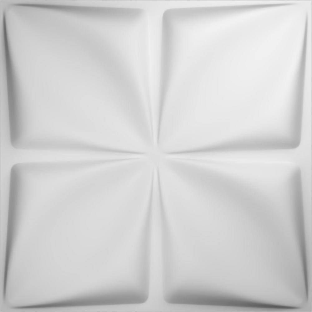 Ekena Millwork 1 in. x 19-58 in. x 19-58 in. White PVC Riley EnduraWall Decorative 3D Wall Panel (2.67 sq. ft.) WP20X20RLWH