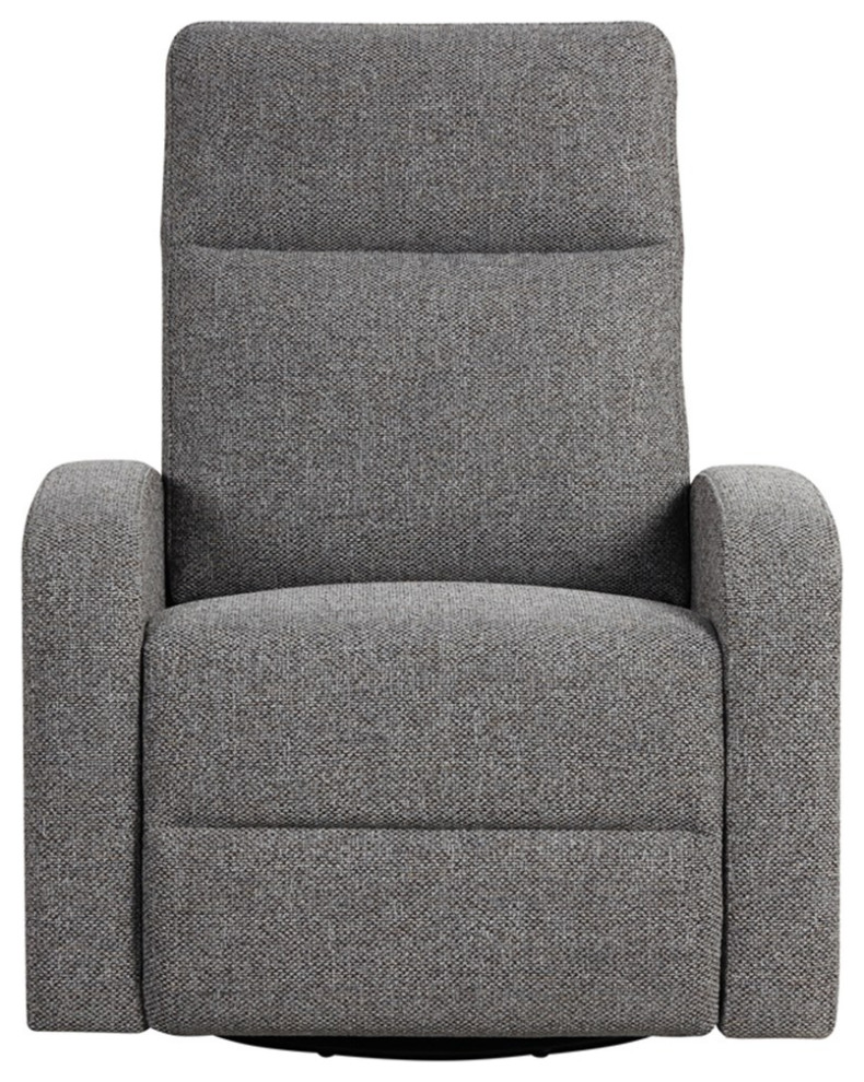 Bowery Hill Leather Power Swivel Glider Recliner in Gray Finish   Transitional   Recliner Chairs   by Homesquare  Houzz