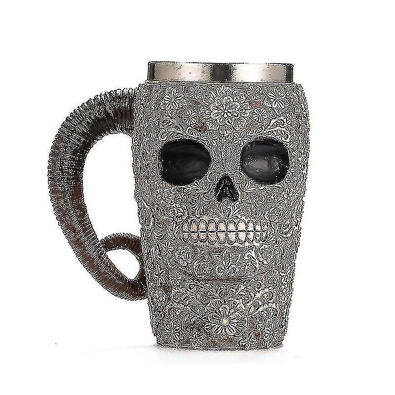 3d Beers Mug With Handle Creatives Skull Flower Cup Vintage Bar Accessories For Drinks Home Party