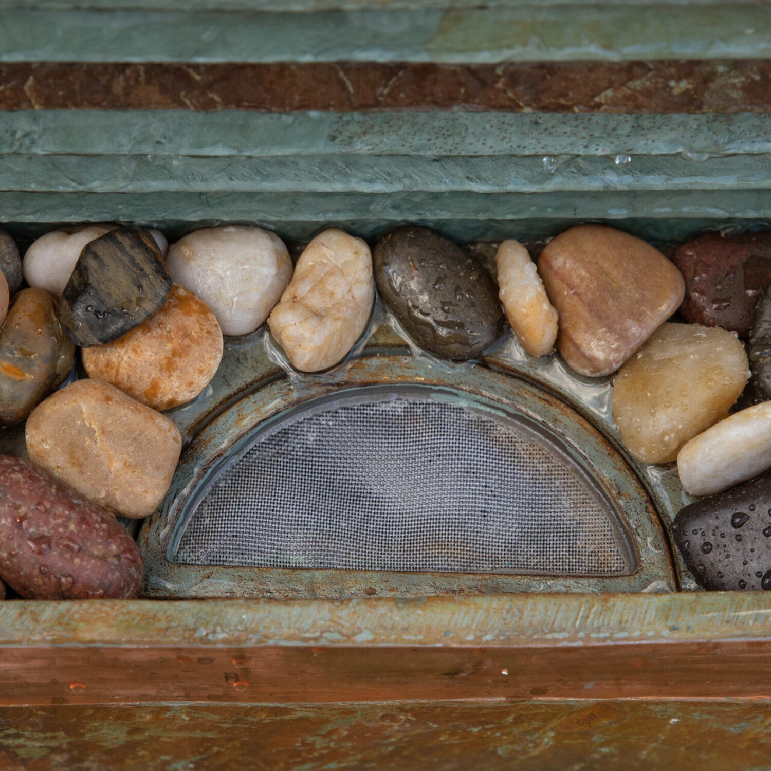 Stave Indoor/Outdoor Floor Fountain with Copper Finish