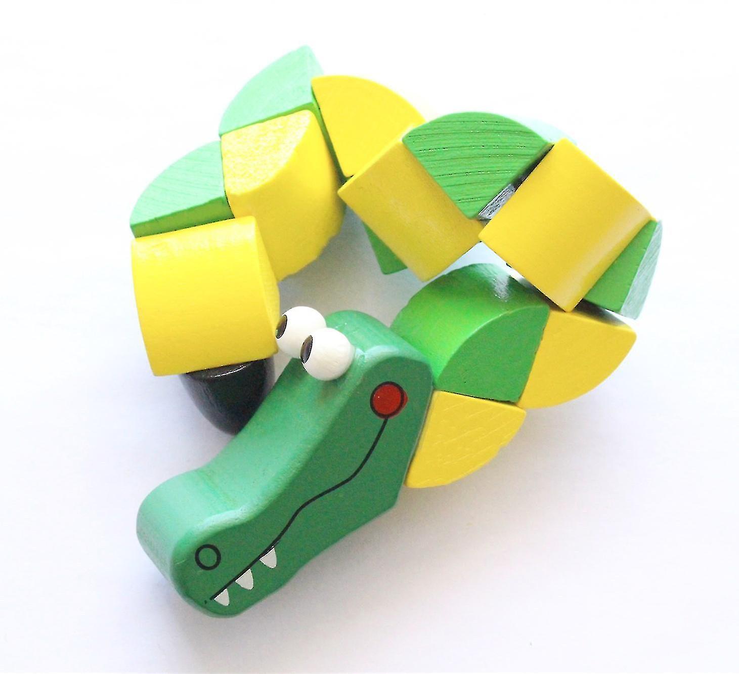 Wood Twisted Crocodile Twisting Building Blocks Children's Puzzle Cube Toy Starlight