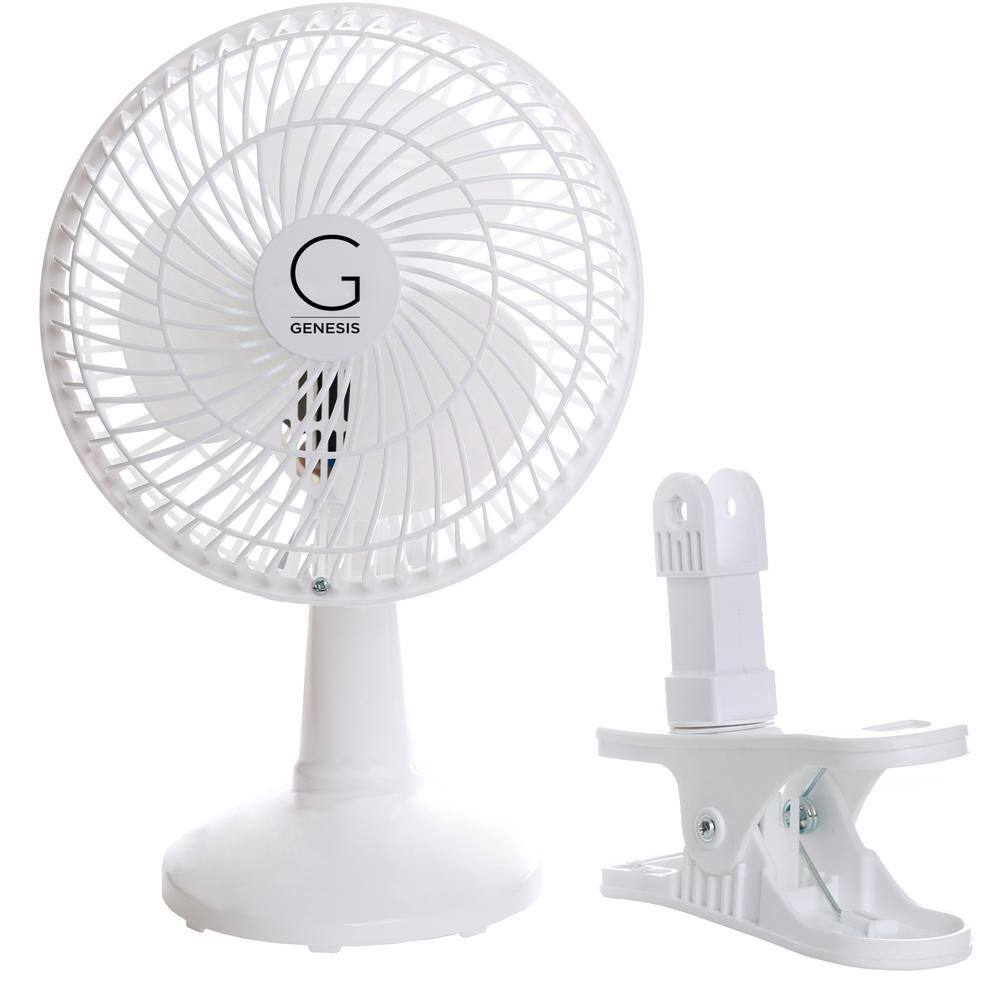 GENESIS 6 in. Convertible Table-Top and Clip Fan in White A1CLIPFANWHITE