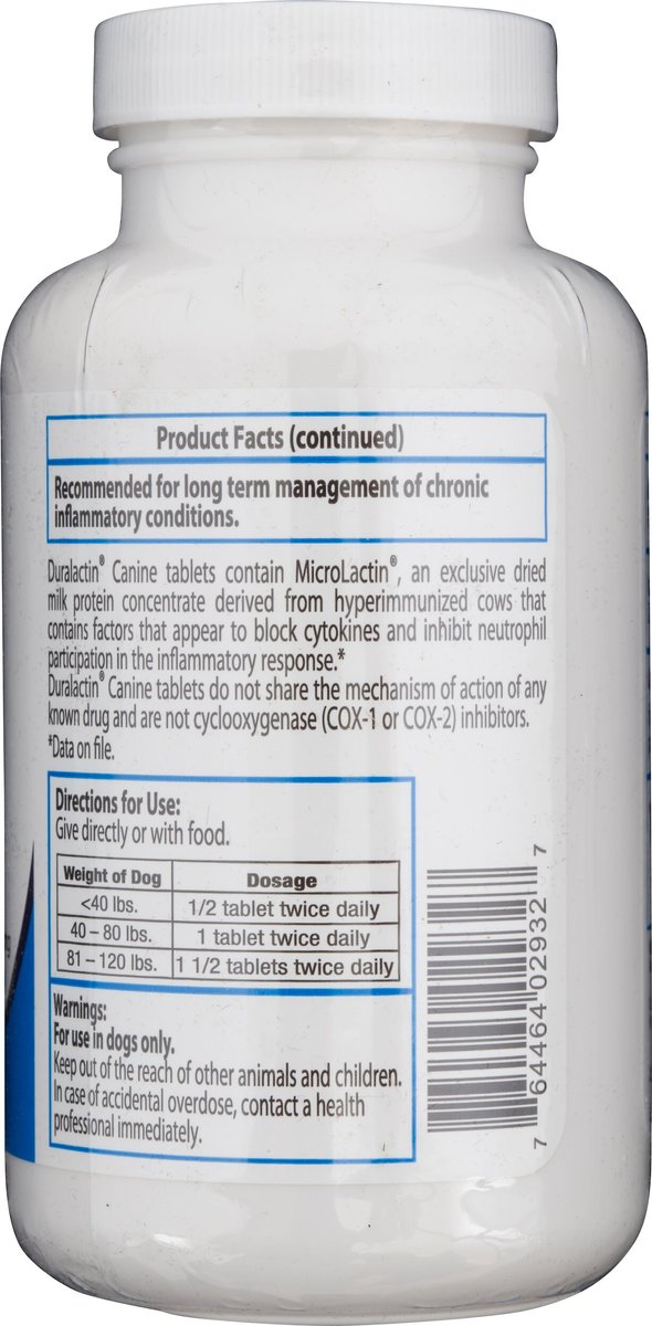 Duralactin Canine Chewable Vanilla Flavored Tablet Dog Supplement