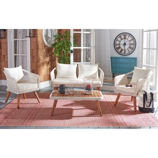 Raldin Rope 4 Piece Patio Outdoor Living Set Safavieh