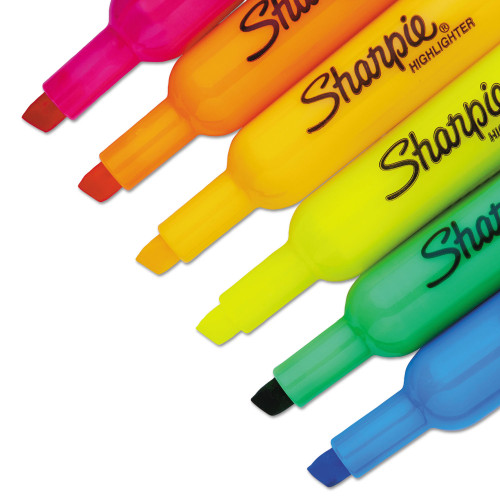 Sharpie Tank Style Highlighters， Chisel Tip， Assorted Colors， Dozen (25053)