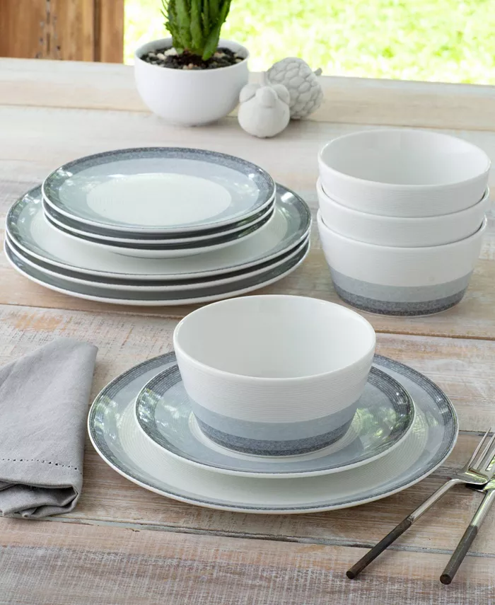 Noritake Colorscapes Layers 12 Piece Coupe Dinnerware Set