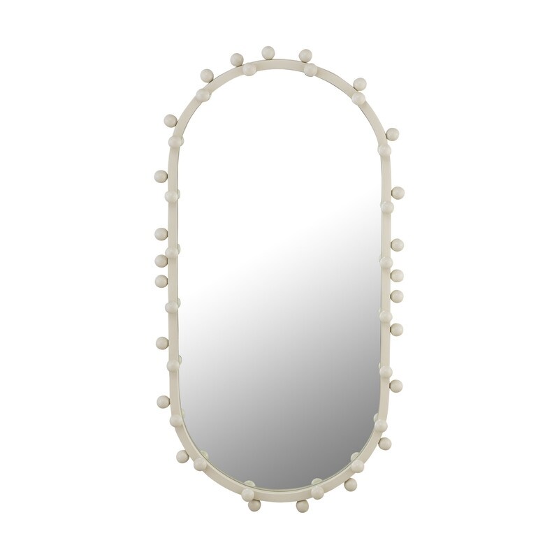 Bubbles Ivory Large Oval Wall Mirror   N/A