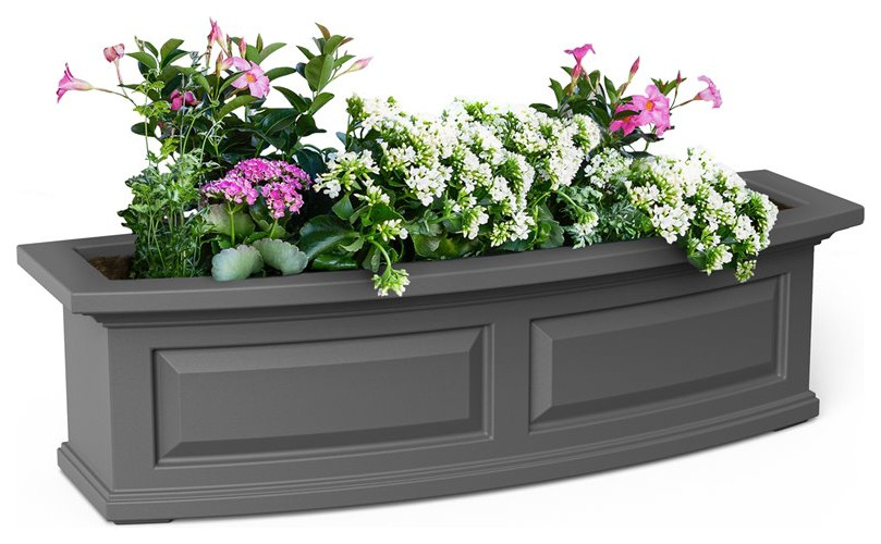 Mayne Nantucket 3ft Weatherproof Traditional Plastic Window Box in White   Transitional   Outdoor Pots And Planters   by Homesquare  Houzz