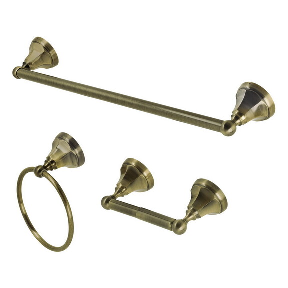 Kingston Brass Metropolitan 3 Piece Towel Bar Acce...