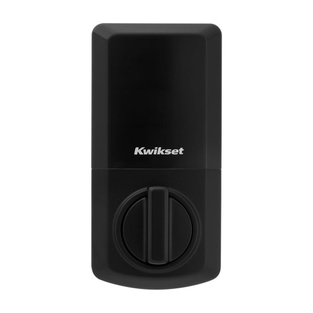 Kwikset SmartCode 270 Contemporary Matte Black Touchpad Single Cylinder Electronic Deadbolt Featuring SmartKey Security 9270CNT514SMTRB