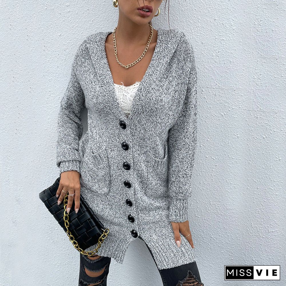 Basic Plain Hoodie Cardigan