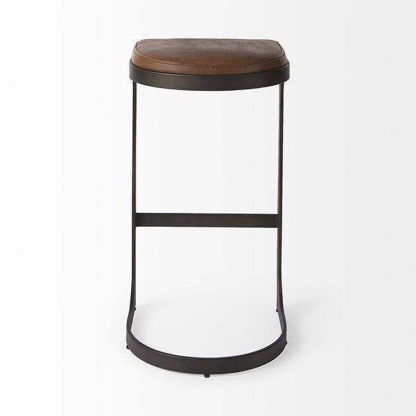 Leather C Shape Metal Bar Stool - 18