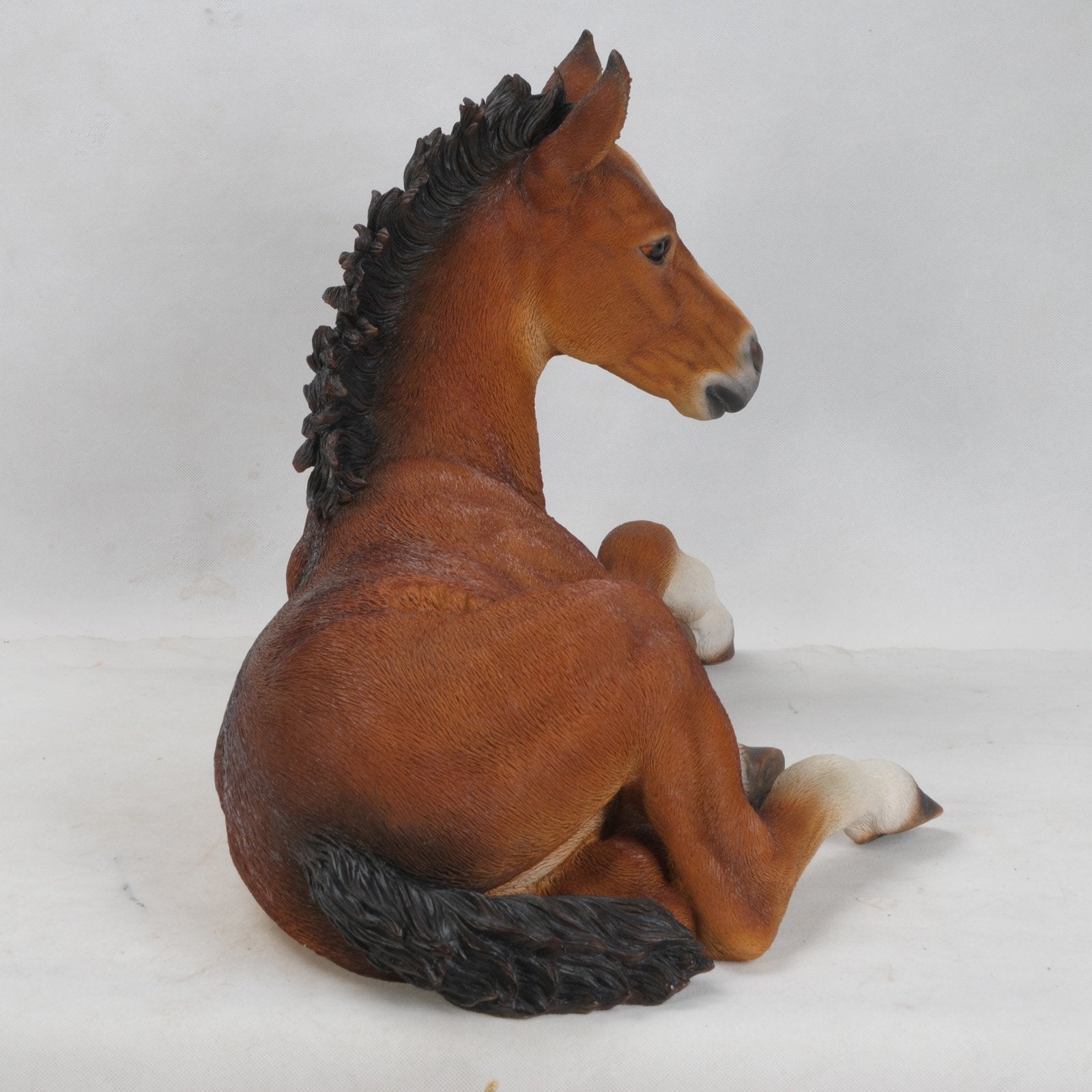 HI-LINE GIFT LTD. LARGE HORSE COLT LAYING DOWN STATUE