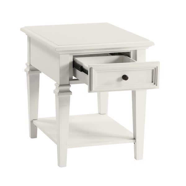 The Gray Barn Castana Modern Farmhouse Soft White End Table