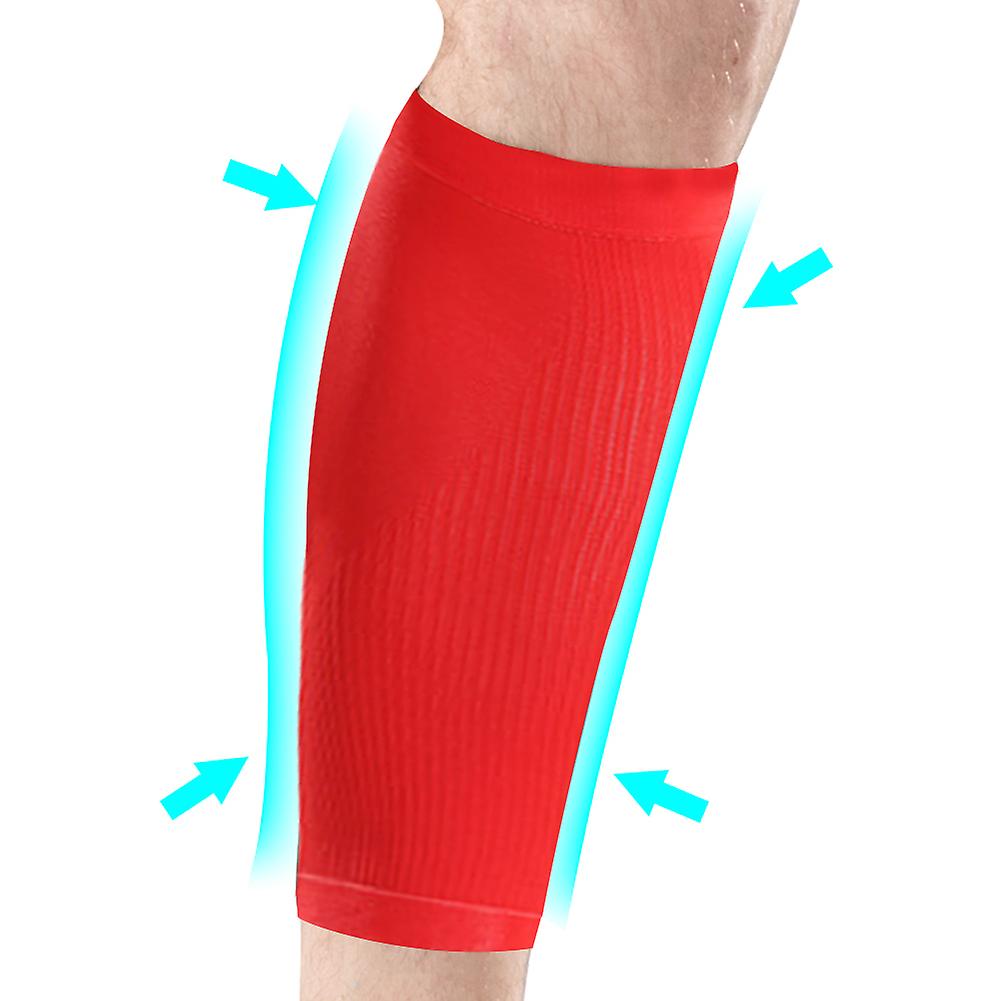 1pair Mumian Sport Training Compression Support Shin Pads Calf Sleeves Protective Gear Reds