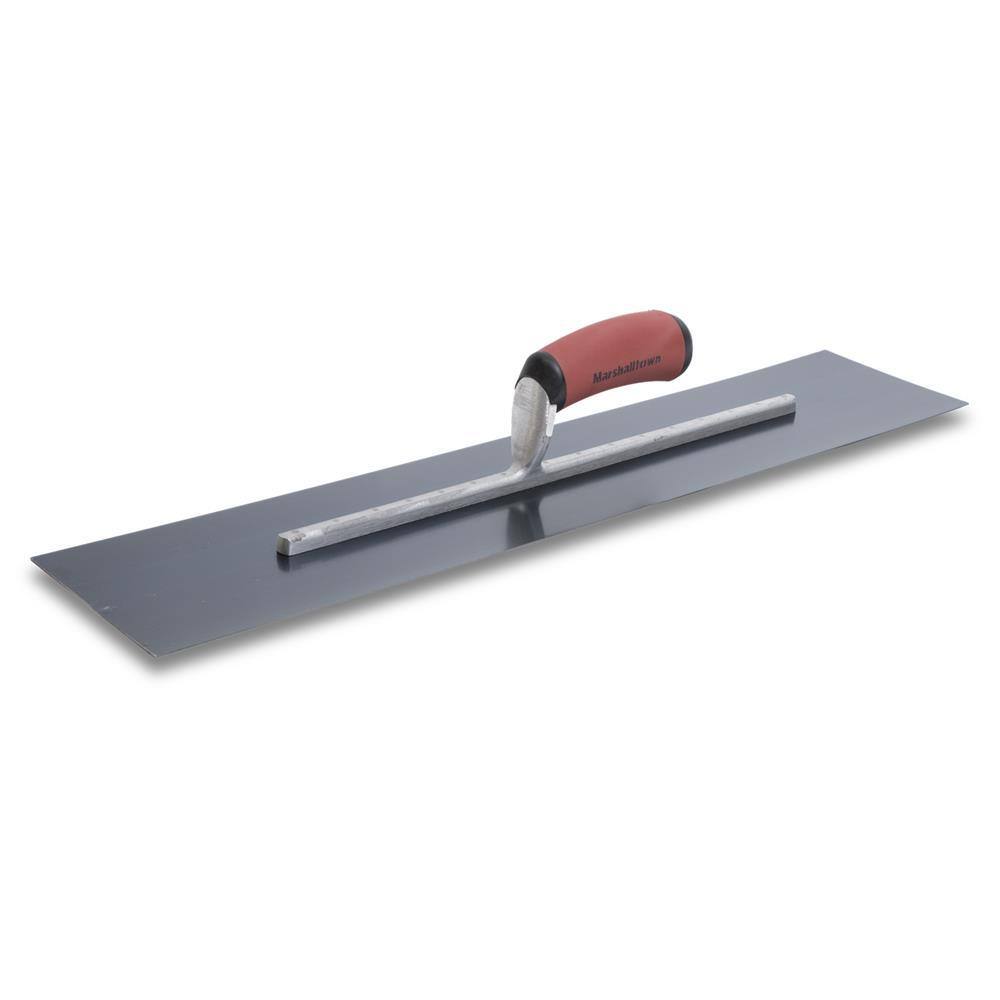 MARSHALLTOWN 20 in. x 4 in. Blue Steel Finishing Curved Durasoft Handle Trowel MXS20BD