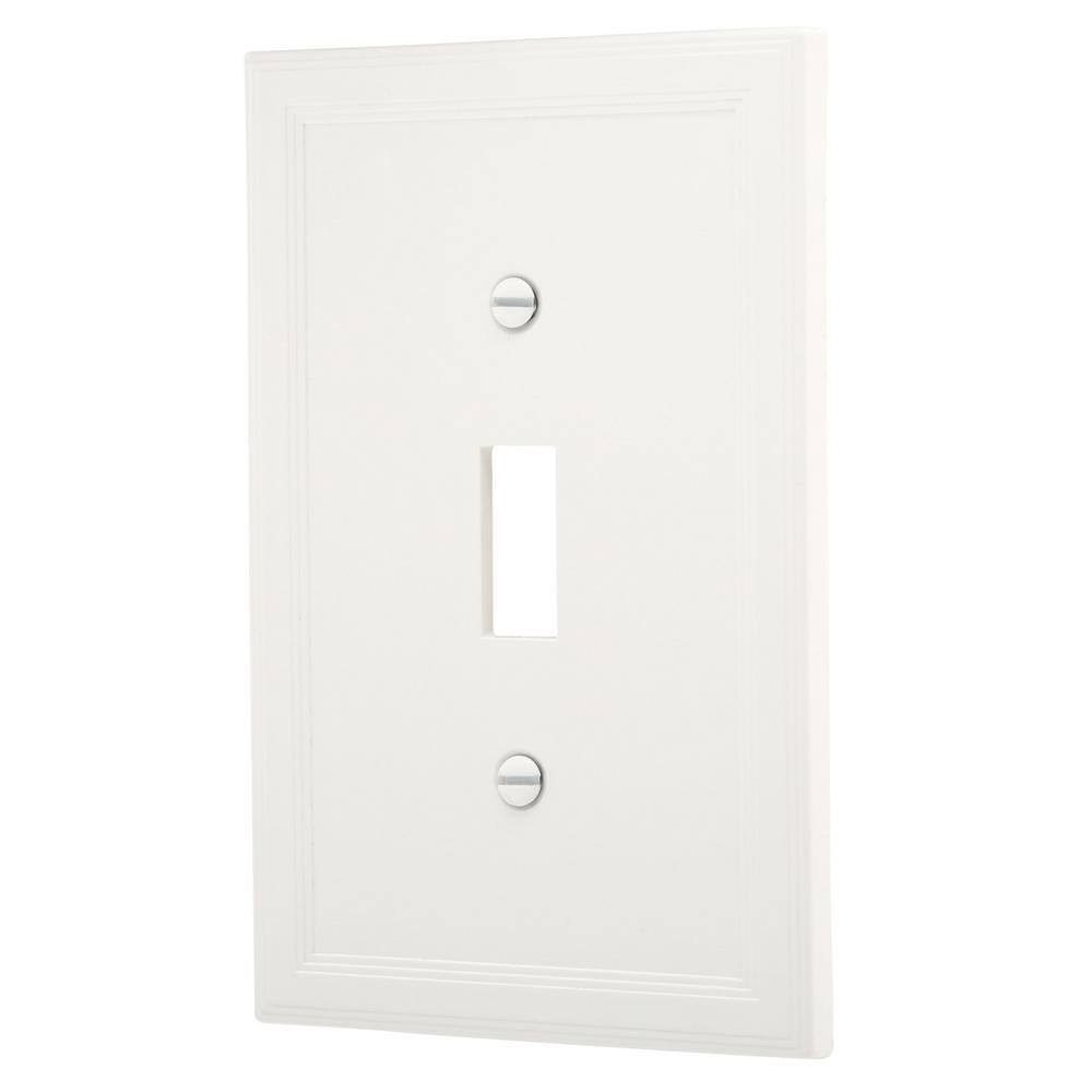 Hampton Bay Sovereign 1 Gang Bright White Toggle Stone Wall Plate SWP1102-18