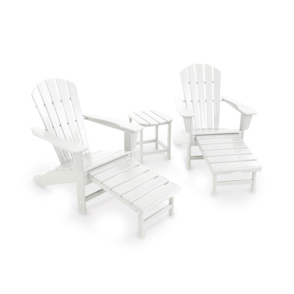 POLYWOOD Palm Coast Ultimate Adirondack Chair 3piece Set