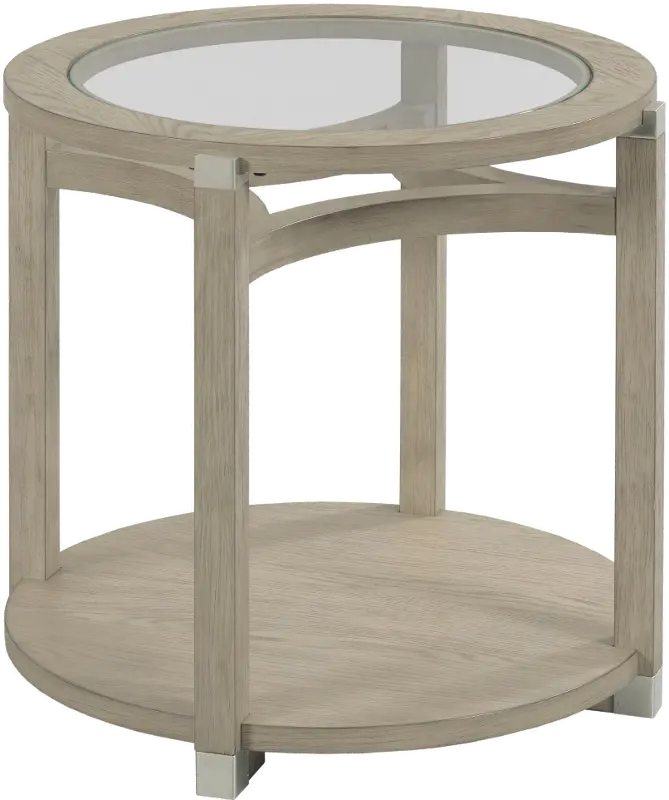 Solstice Soft Beige Round End Table