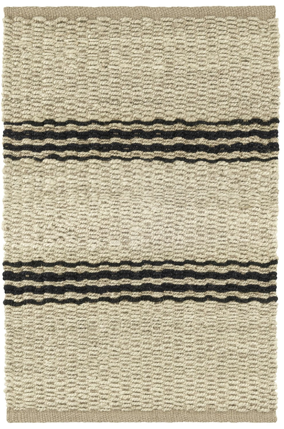 Jute Ticking Black Handwoven Jute Rug