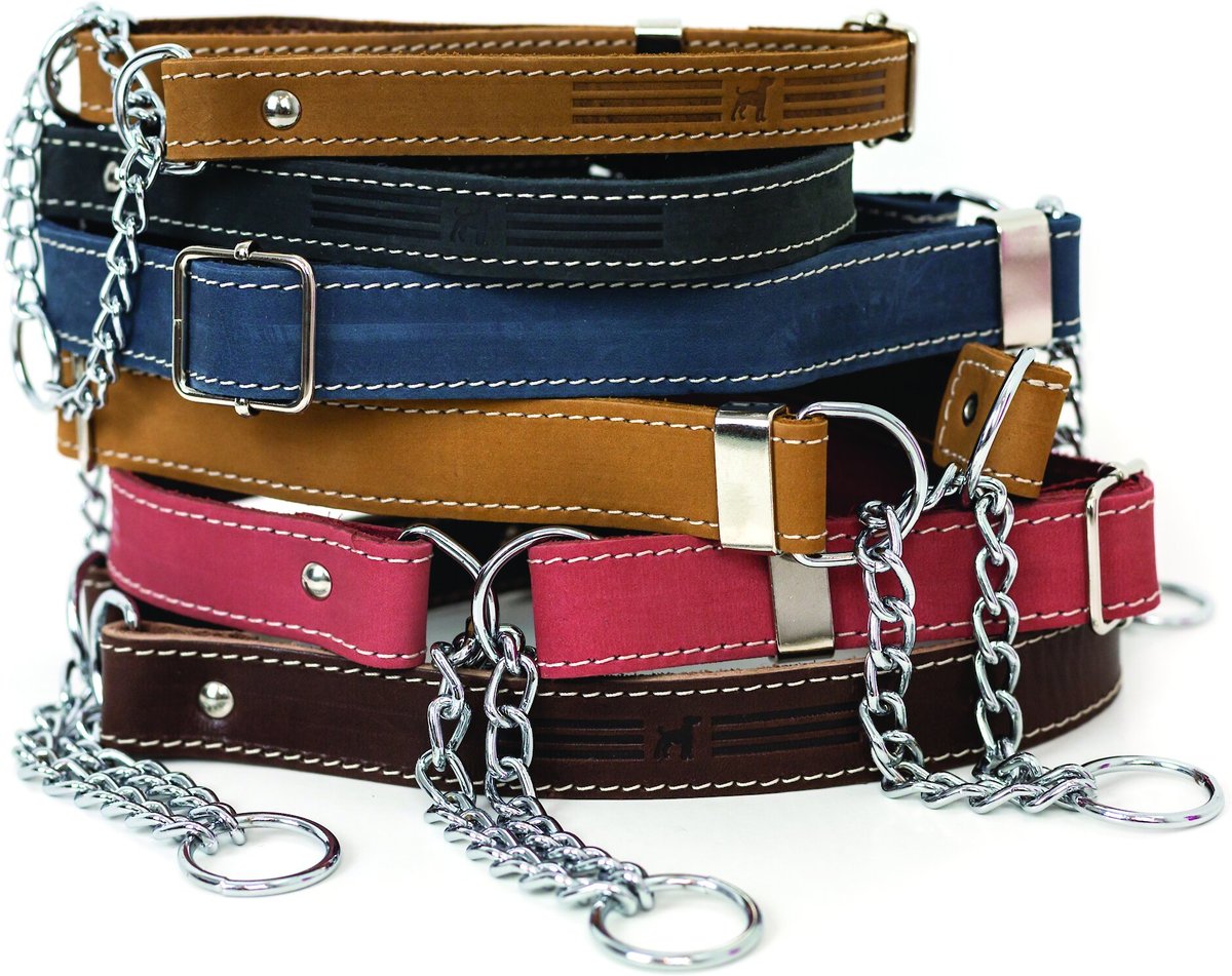 Euro-Dog Luxury Leather Martingale Dog Collar