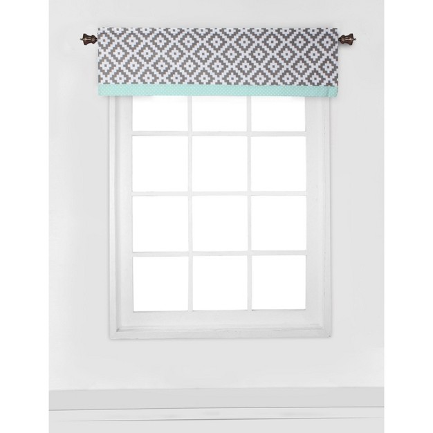 Bacati Love Grey mint Window Valance