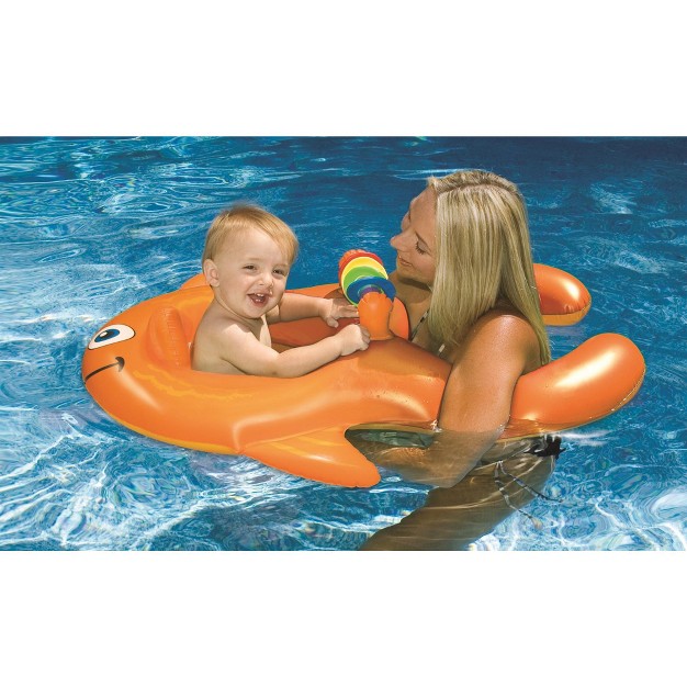 Inflatable Me And You Goldfish Baby Seat Swimming Pool Float Orange black