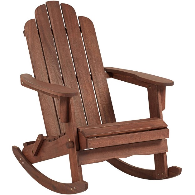 Teal Island Designs Chandler Dark Natural Adirondack Rocking Chair