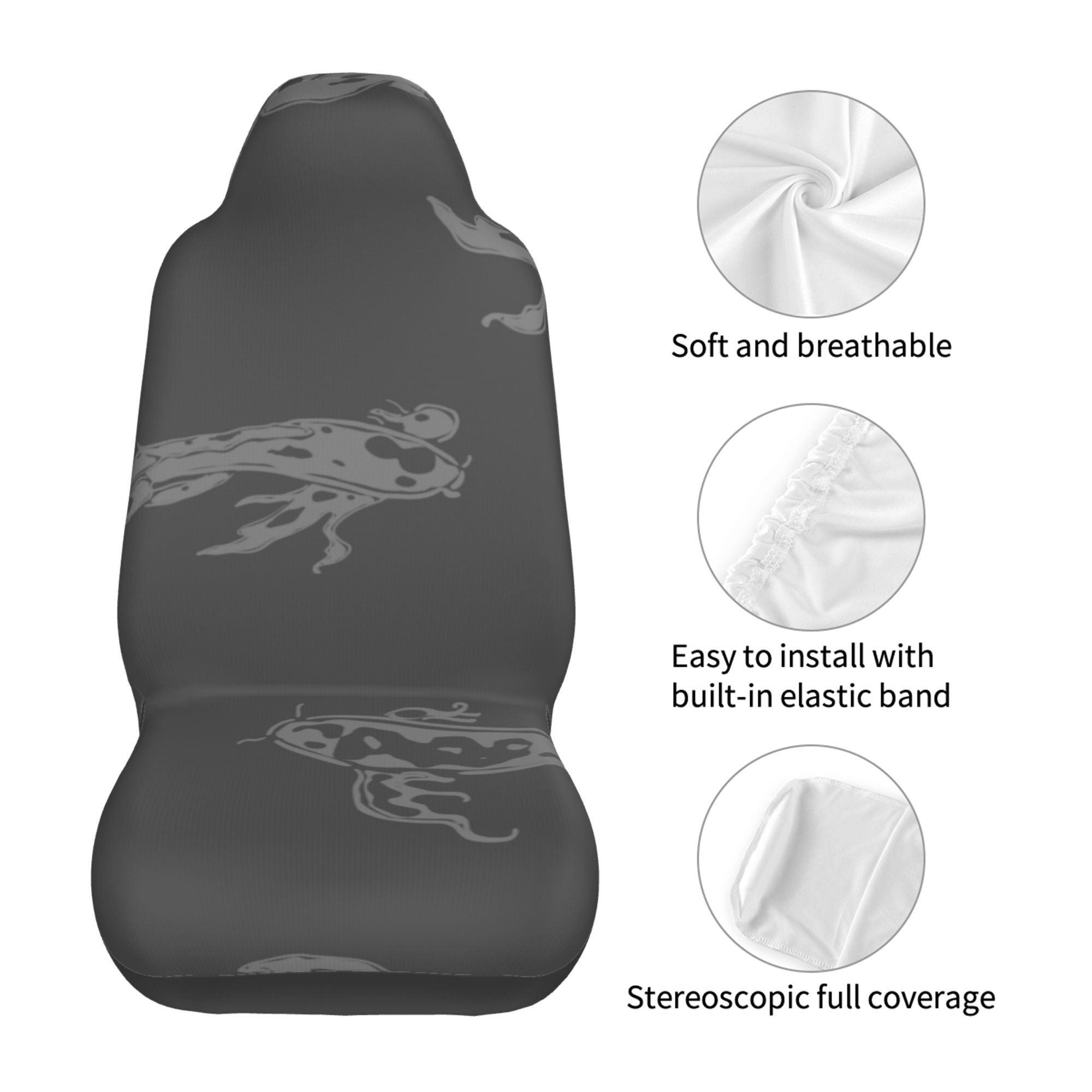 ZICANCN Car Seat Covers Front Seats Only，Lucky Carp Pattern Automotive Seat Covers Protectors for Cars Trucks Suv 2 Pack