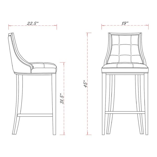 Fifth Avenue Bar Stool in Bronze and Walnut