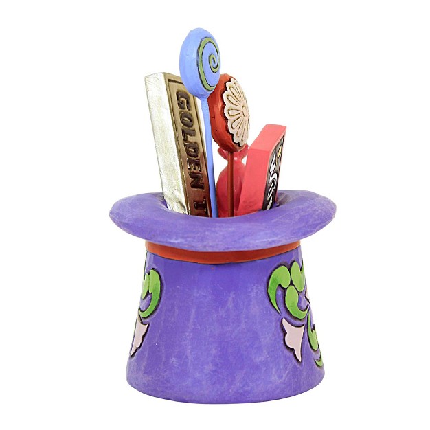 Jim Shore Willy Wonka Hat W wonka Bar Candy One Figurine 4 0 Inches Chocolate Factory Heartwood Creek 6013727 Resin Purple