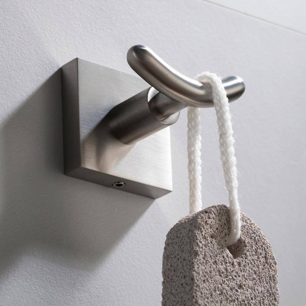 KRAUS Ventus Bathroom Robe and Towel Double Hook in Brushed Nickel KEA-17702BN