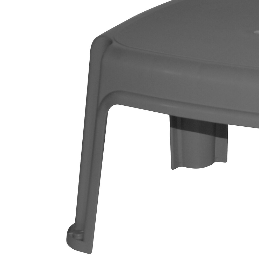 Gracious Living 9.5 Inch Sturdy Non Slip Plastic Single Level Step Stool  Grey   14.50 x 12 x 9.50 inches