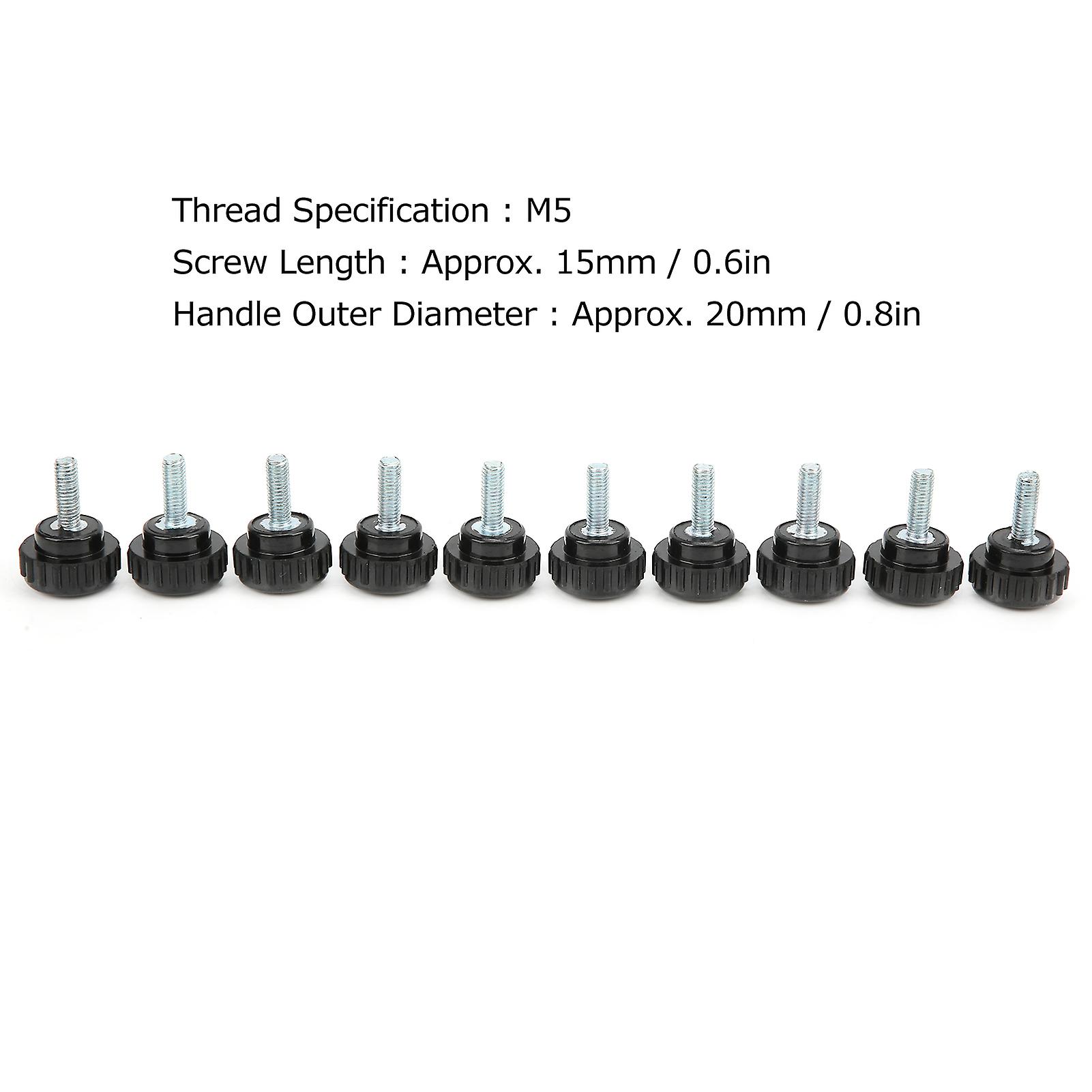 10 Pcs M5 Clamping Screw Knob Straight Thread Knobs Black Plastic Screw On Handle Clamping Knob For Mechanical Equipment