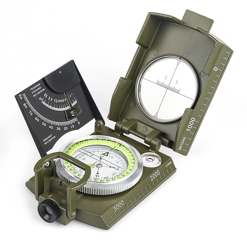 Waterproof Portable Handheld Inclinometer Compass Camping Hiking Hunting Boating Survival Navigation Compass Outdoor Activities