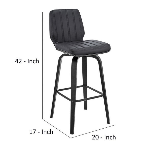 Benjara BM270031 Swivel Barstool with Channel Stit...