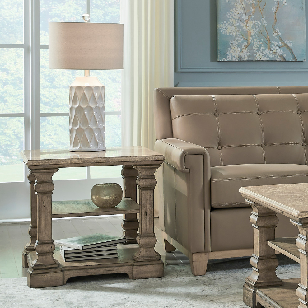 Garrison Cove Stone Top End Table   Traditional   Side Tables And End Tables   by Pulaski Furniture  Houzz