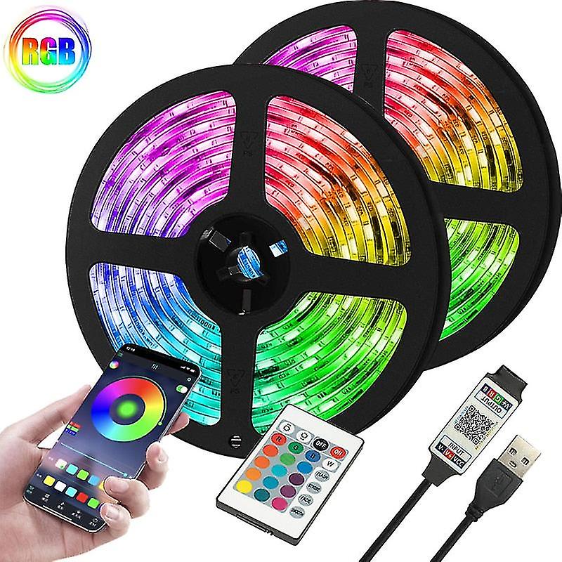 Luz Led De Bande Flexible Rgb Strip Lights 2835 Usb 5v Smart Bluetooth Control Interior Decoration Halloween Layout Party Lamp