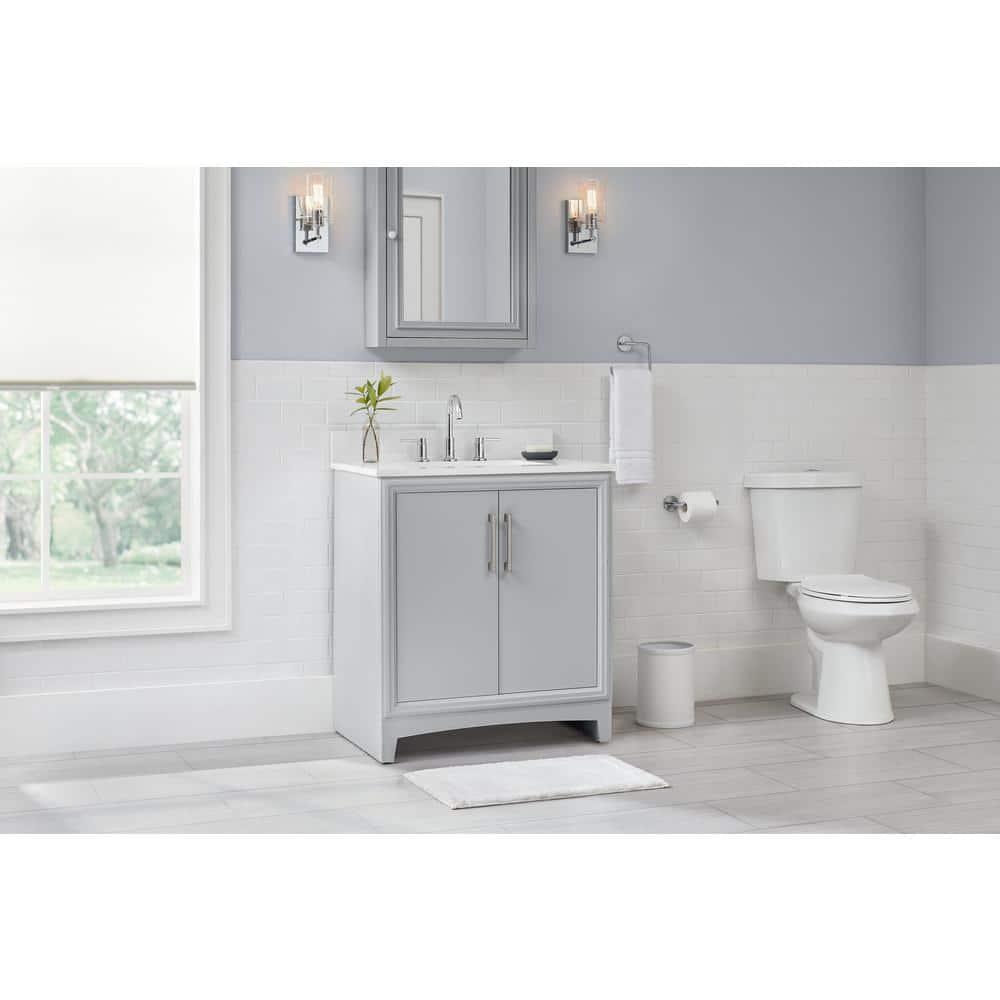 Glacier Bay Hillcroft 30 in W x 215 in D x 34 in Bath Vanity Cabinet without Top in Light Gray