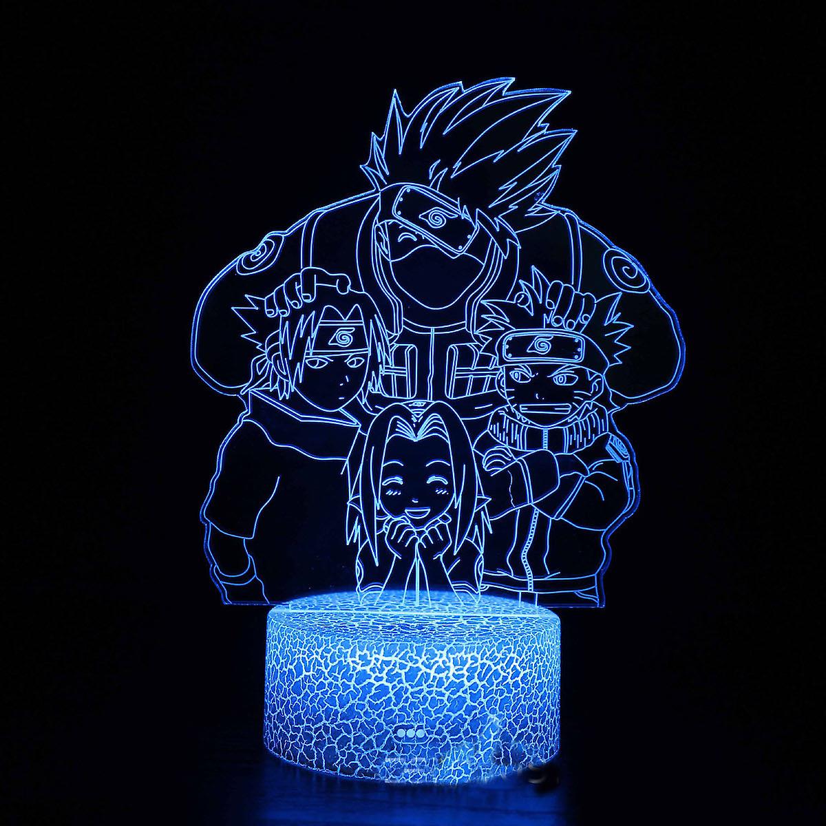 Hatake Kakashi Uchiha Utachi Narutoes Illusion Lamp 3d Night Light With 16 Color Change Remote Control，room Dcor