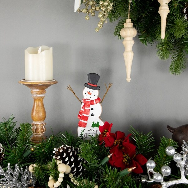 Wooden Snowman Merry Christmas Decoration