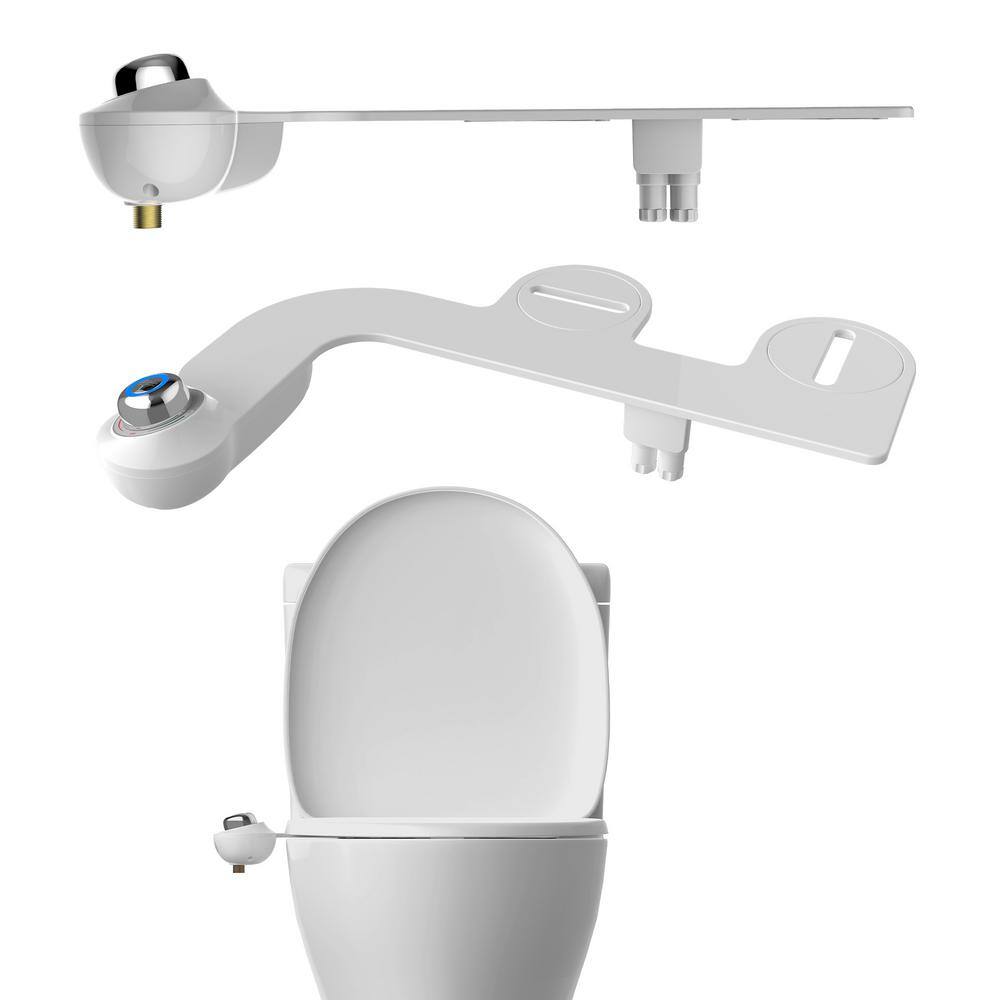 BIO BIDET Slim Glow Non-Electric Bidet Attachment System in White SlimGlow