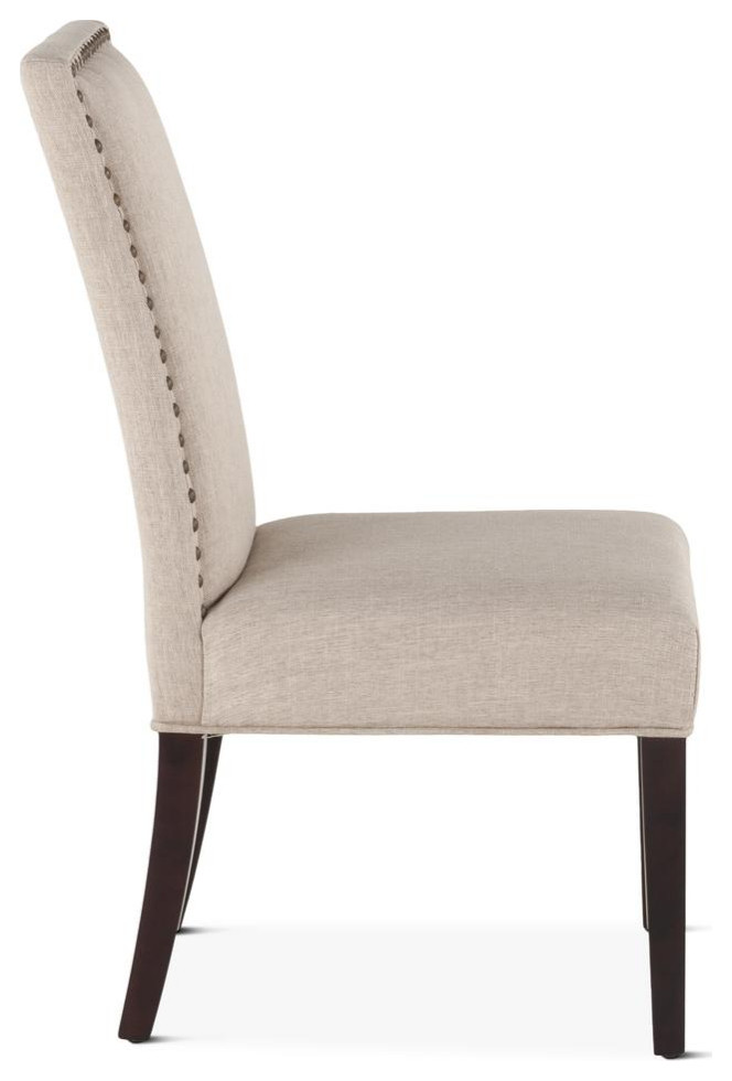 Jona Beige Linen Dining Chairs  Set of 2   Contemporary   Dining Chairs   by BisonOffice  Houzz