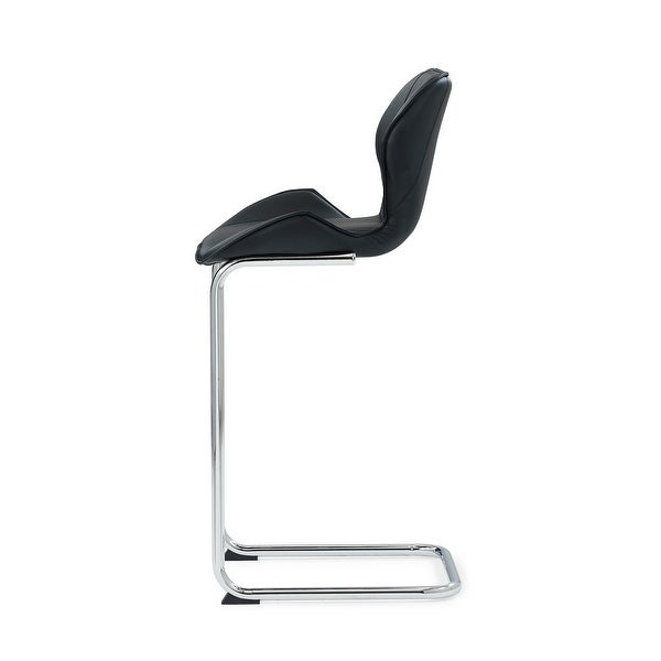 Global Furniture Black Pu Curved Bar Stool - N/A