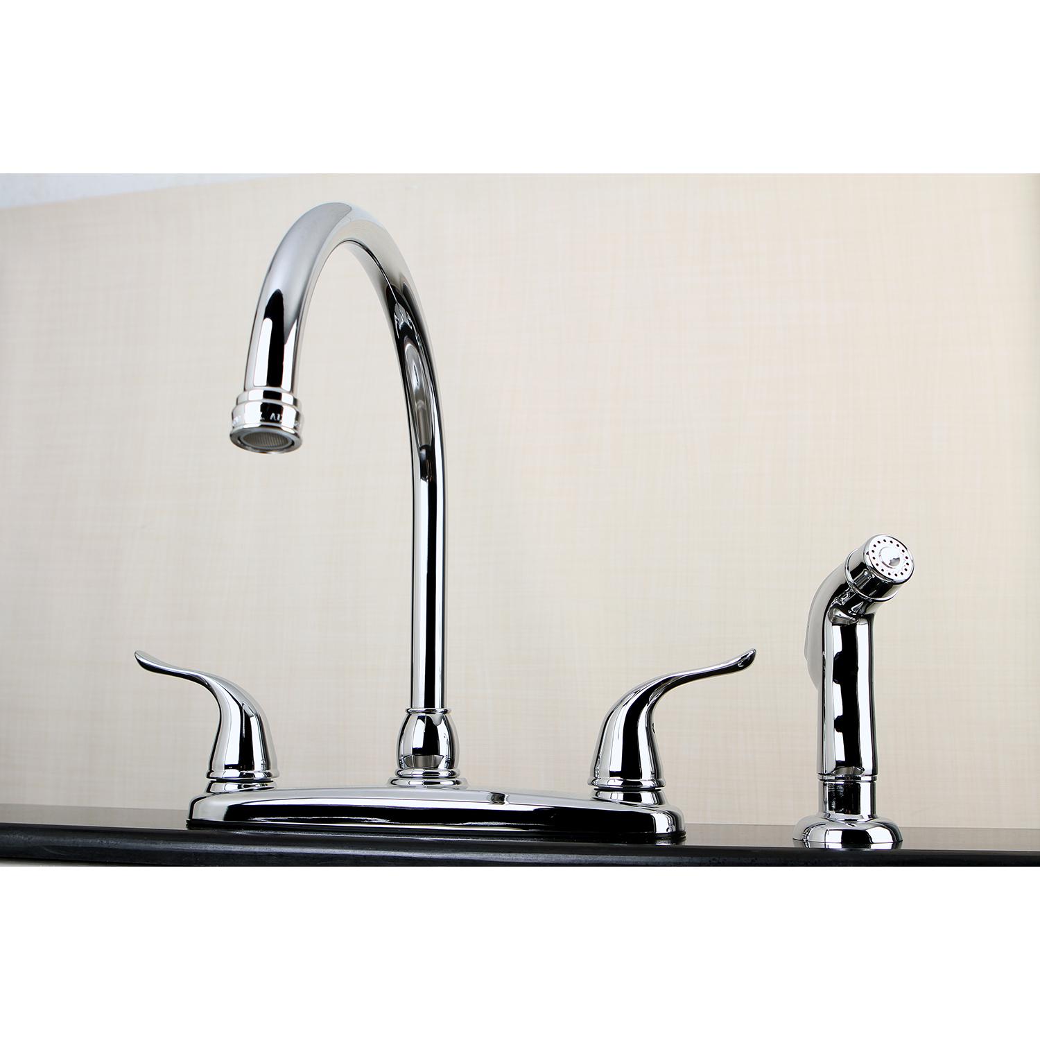 Kingston Brass FB2791YLSP Centerset Kitchen Faucet， Polished Chrome