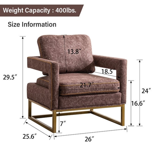 Modern Arm Accent Chair， Mid Century Living Room Chair Upholstered Lounge Chair