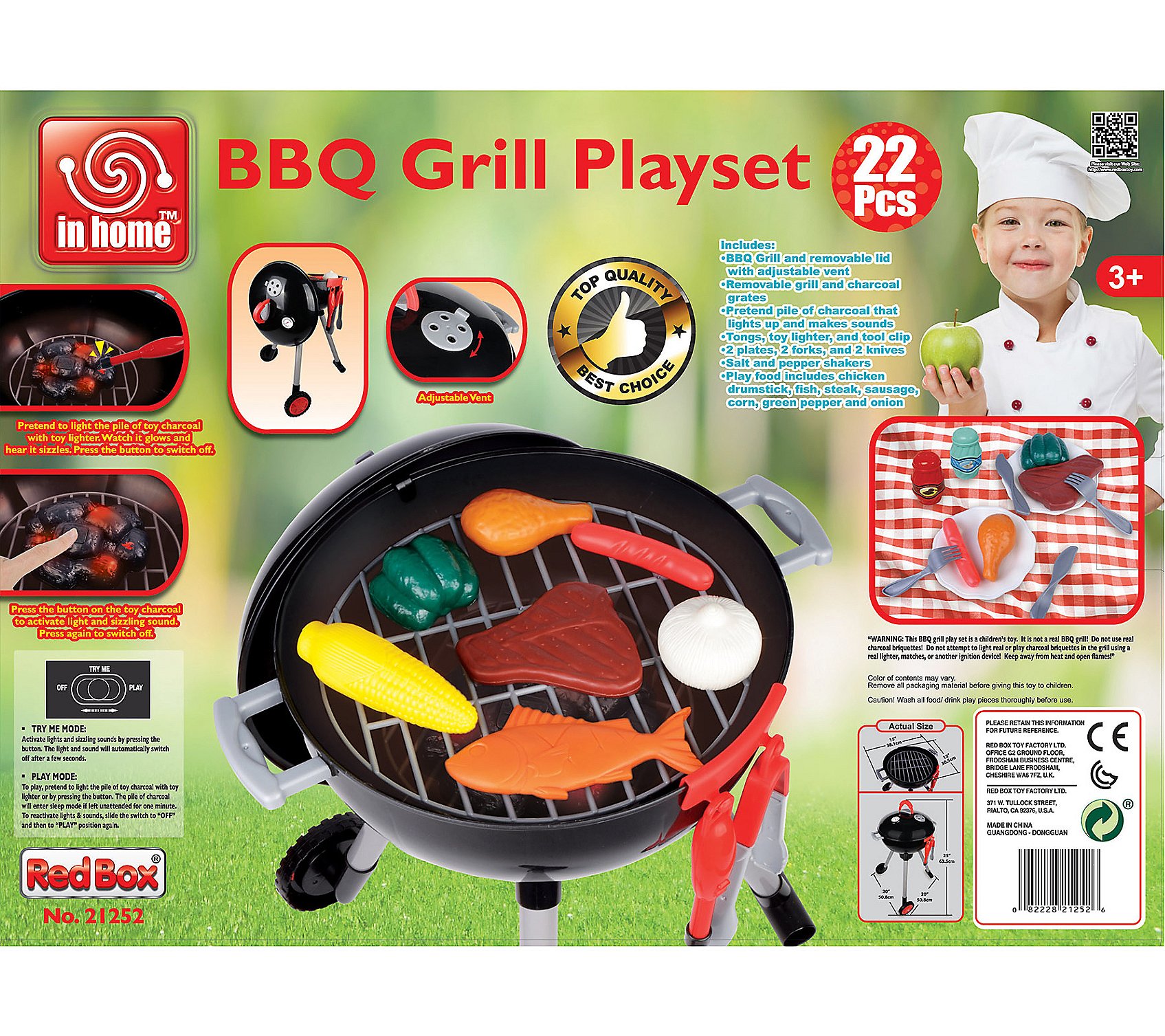 Red Box Toy Factory Light and Sound BBQ Grill Set