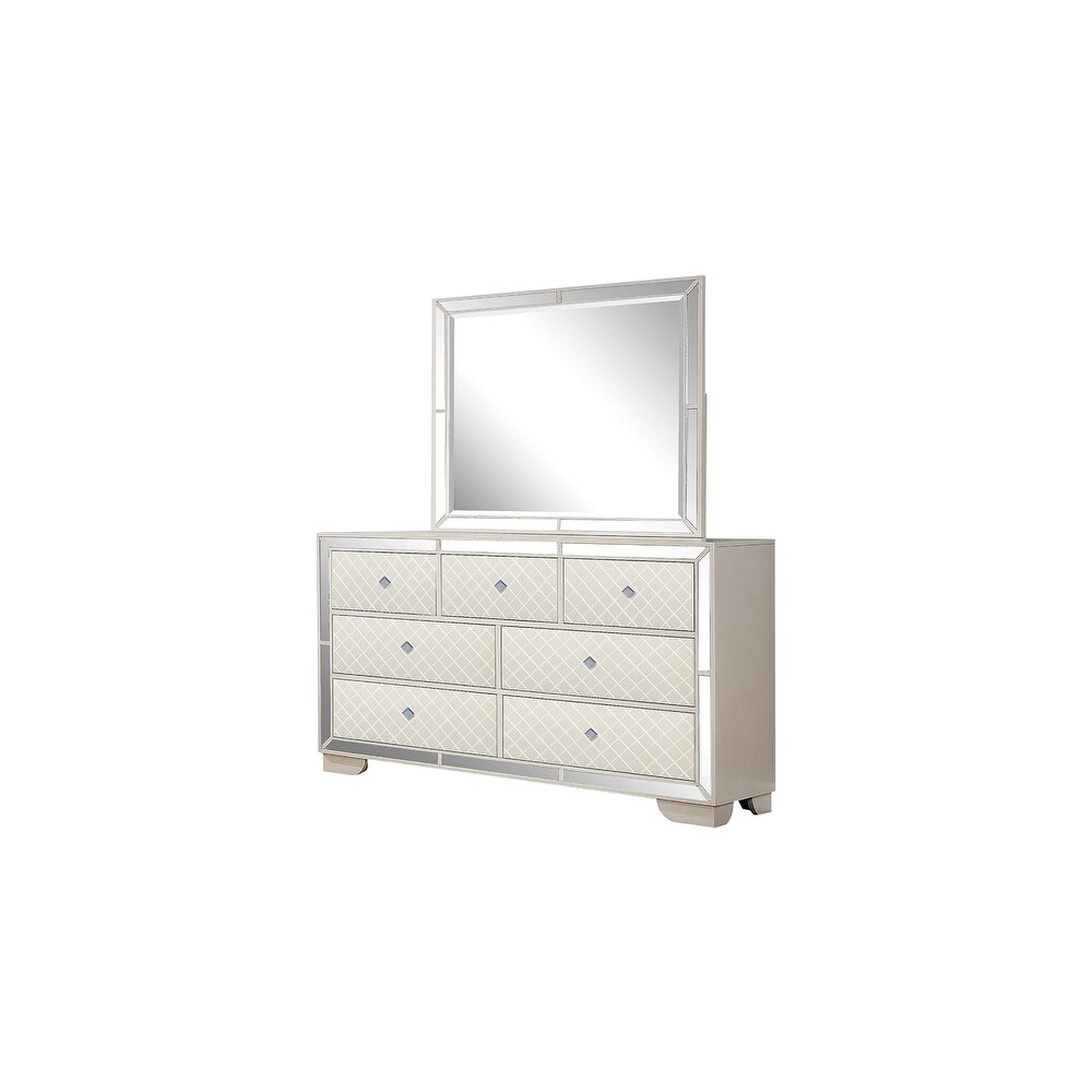 Madison Modern Style Metallic Finish 7 Drawer Dresser Made with Wood